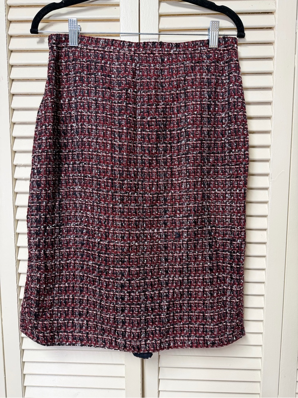 NWOT Ann Taylor Women's Burgundy Tweed Pencil Skirt - Classic Office Style